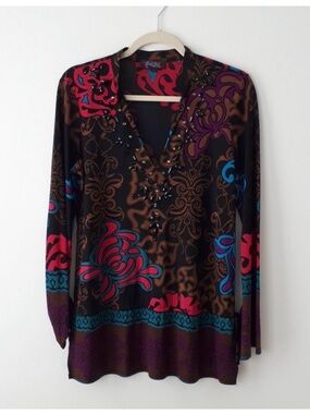 HALE BOB Multicolor Patterned Top - Size Small